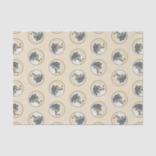 Papier Mousseline Australian Shepherd Black Tri Peinture Dog Art