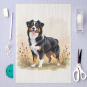 Papier Mousseline Australian Shepherd Black Tricolor Aussie Dog (Artisanat)