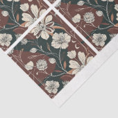 Papier Mousseline AutAutomne Fleurs Noir Découpage Carrelé (Détail)