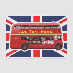 Papier Mousseline Autobus rouge de Londres orienté