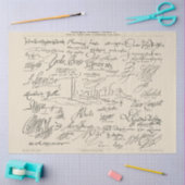 Papier Mousseline Autographes de gens célèbres Script manuscrit (Artisanat)