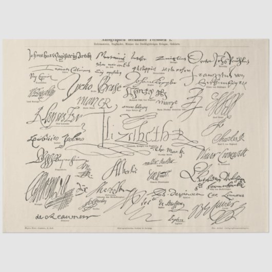 Papier Mousseline Autographes de gens célèbres Script manuscrit (Recto)
