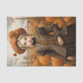 Papier Mousseline Automne Automne Fille Citrouille Thanksgiving Déco (Recto)