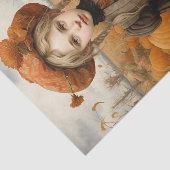 Papier Mousseline Automne Automne Fille Citrouille Thanksgiving Déco (Détail)