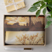 Papier Mousseline Automne automne Récolte Arbre de vie en Brown or (Cadeau)