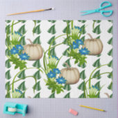 Papier Mousseline Automne automne Thanksgiving White Citrouilles Flo (Artisanat)