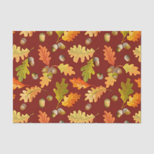 Papier Mousseline Automne Chêne Feuilles et Acorns Nature