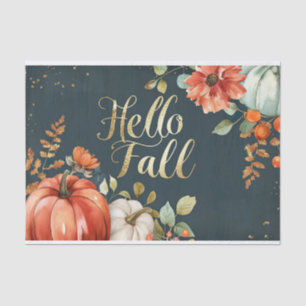 Papier Mousseline Automne Citrouille Automne Feuilles Rustique Décou