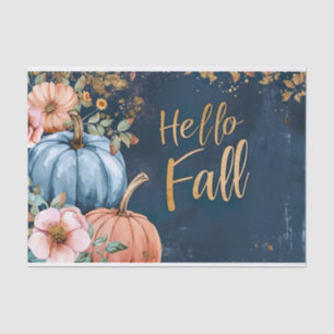 Papier Mousseline Automne Citrouille Automne Feuilles Rustique Décou