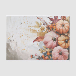 Papier Mousseline Automne Citrouille Automne Feuilles Rustique Décou
