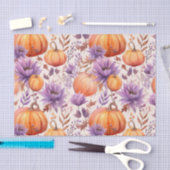 Papier Mousseline Automne Citrouille Automne Feuilles Rustique Décou (Artisanat)