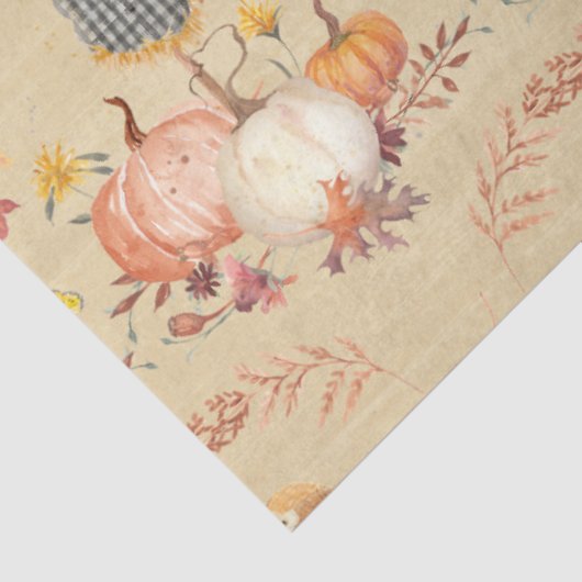 Papier Mousseline Automne Citrouille de récolte Automne Feuille Déco (Détail)