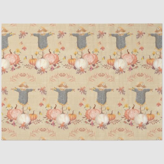 Papier Mousseline Automne Citrouille de récolte Automne Feuille Déco (Recto)