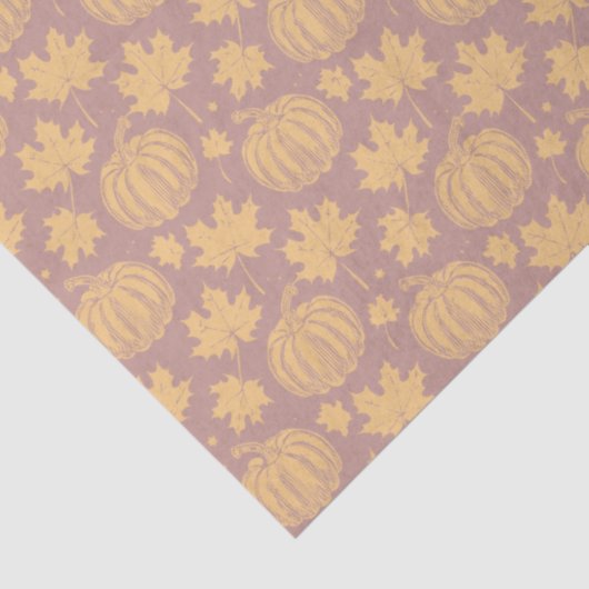 Papier Mousseline Automne citrouille et Feuille (Détail)