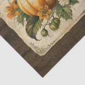 Papier Mousseline Automne Citrouille Feuilles sombre rustique bois d (Détail)