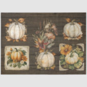 Papier Mousseline Automne Citrouille Feuilles sombre rustique bois d (Recto)