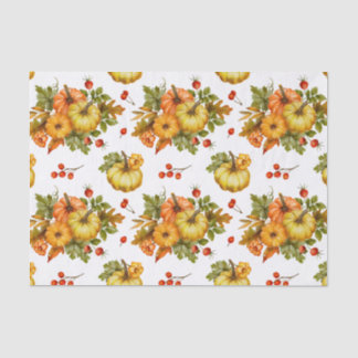 Papier Mousseline Automne Citrouille Harvest, Berries rouges et Feui