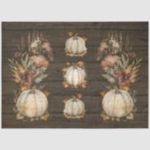 Papier Mousseline Automne Citrouille L'automne Feuilles de bois fonc (Recto)