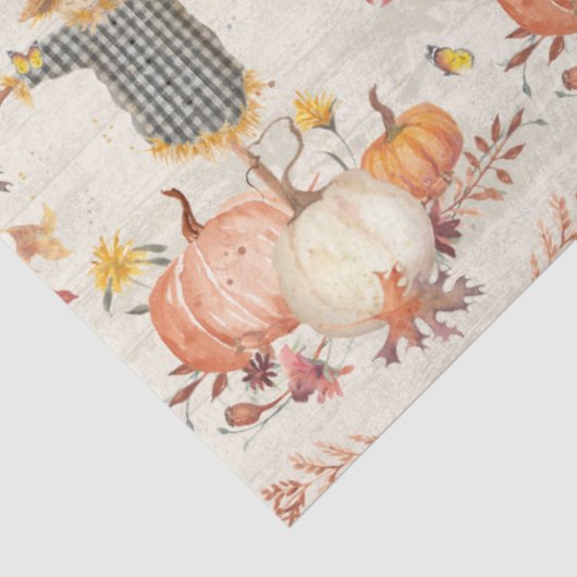 Papier Mousseline Automne Citrouille Moisson Automne Feuille Découpa (Détail)