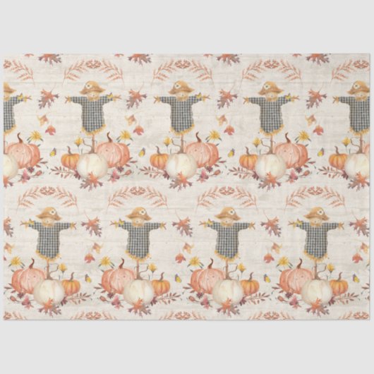 Papier Mousseline Automne Citrouille Moisson Automne Feuille Découpa (Recto)
