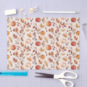 Papier Mousseline Automne Citrouilles et Feuilles Automne Motif Déco (Artisanat)