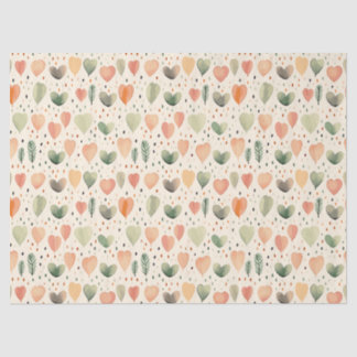 Papier Mousseline Automne Coeurs moyens 2