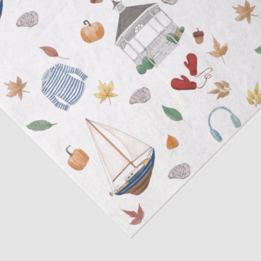 Papier Mousseline Automne Connecticut en Nouvelle-Angleterre (Détail)