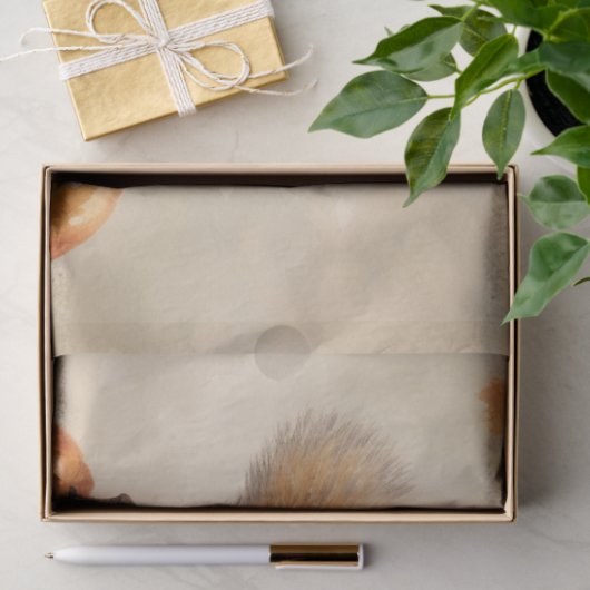 Papier Mousseline Automne Écureuils D'Automne Avec Citrouille (Cadeau)