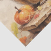 Papier Mousseline Automne Écureuils D'Automne Avec Citrouille (Détail)