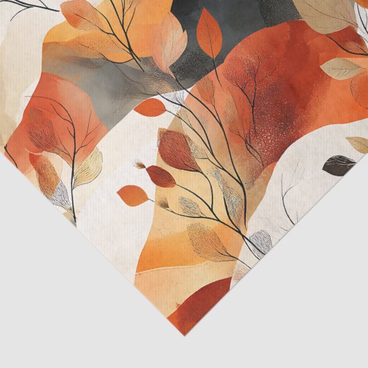 Papier Mousseline Automne Elegance Motif sans faille (Détail)