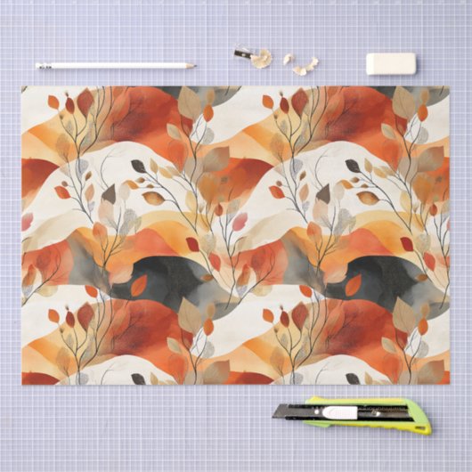 Papier Mousseline Automne Elegance Motif sans faille (Artisanat)