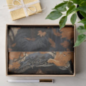 Papier Mousseline Automne Érable Feuilles Jolie fille en noir (Cadeau)