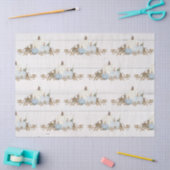 Papier Mousseline Automne Feuilles Citrouille Aquarelle Bleu en Blan (Artisanat)