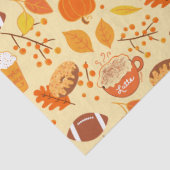 Papier Mousseline Automne Feuilles Football et Citrouille Motif épic (Détail)
