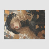 Papier Mousseline Automne Feuilles Jolie Fille Récolte Découpage (Recto)