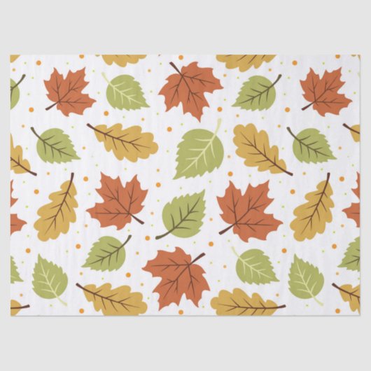 Papier Mousseline Automne Feuilles Motif (Recto)
