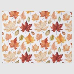 Papier Mousseline Automne Feuilles Terracotta Brown Boho Motif