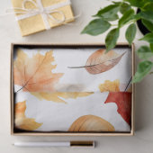 Papier Mousseline Automne Feuilles Terracotta Brown Boho Motif (Cadeau)