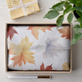 Papier Mousseline Automne Feuilles Terracotta Brown Boho Motif (Cadeau)