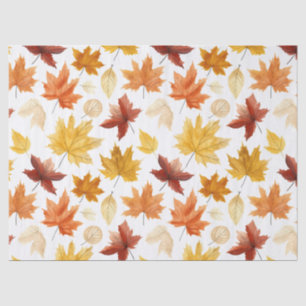 Papier Mousseline Automne Feuilles Terracotta Brown Boho Motif