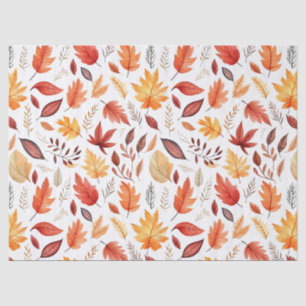 Papier Mousseline Automne Feuilles Terracotta Brown Boho Motif