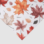 Papier Mousseline Automne Feuilles Terracotta Brown Boho Motif (Détail)