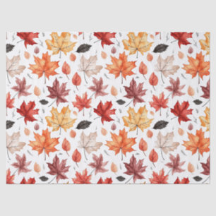 Papier Mousseline Automne Feuilles Terracotta Brown Boho Motif