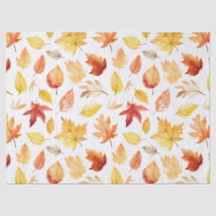 Papier Mousseline Automne Feuilles Terracotta Brown Boho Motif