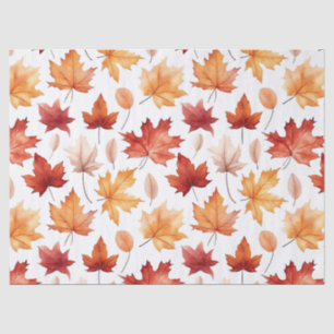 Papier Mousseline Automne Feuilles Terracotta Brown Boho Motif