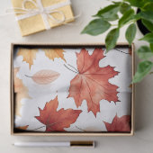 Papier Mousseline Automne Feuilles Terracotta Brown Boho Motif (Cadeau)