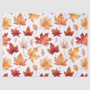 Papier Mousseline Automne Feuilles Terracotta Brown Boho Motif