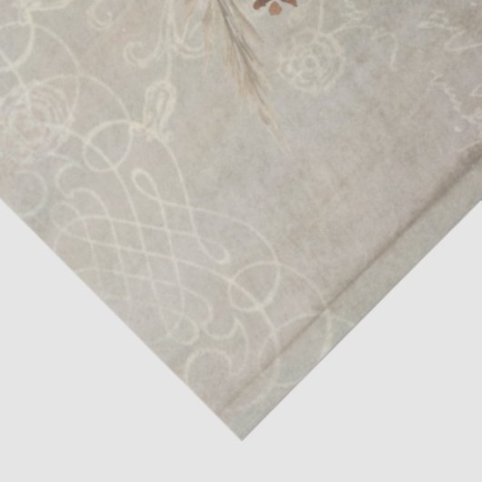 Papier Mousseline Automne Floral Automne Donner Gris Découpage (Détail)