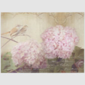 Papier Mousseline Automne Floral rose Hydrangea Bird Ephemera Decoup (Recto)