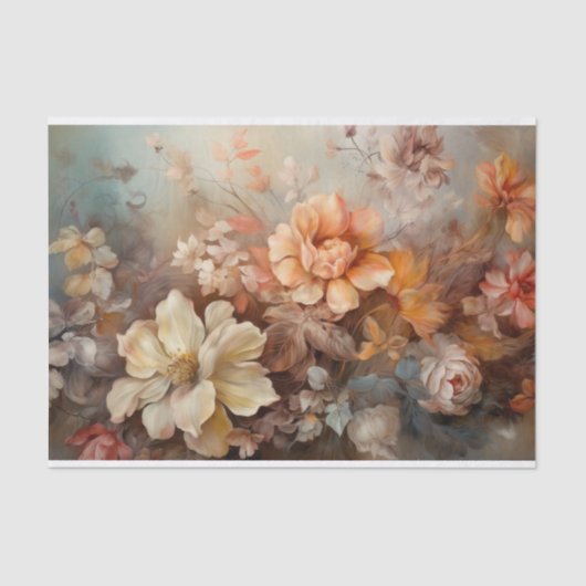 Papier Mousseline Automne Floral Thanksgiving Halloween Découpage (Recto)